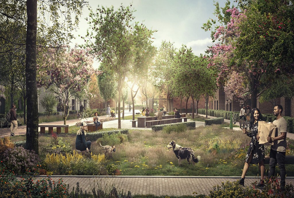 Orchard Farm, living around communal courtyards, in Ashford, Kent